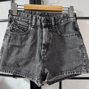 Black Washed Denim High-Rise Women’s Shorts